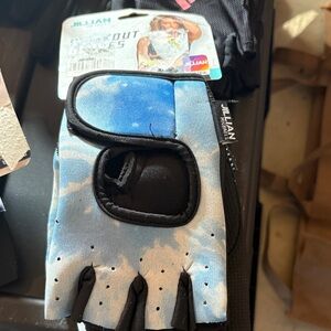 Jillian Michaels Work out Cloud blue/ White gloves Large New
